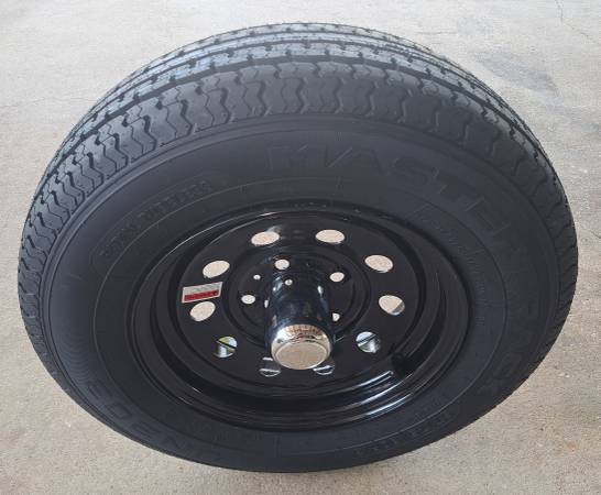 13 Mastertrack Trailer Tire 175 80 R13 on 13x4.5 5 Lug Black Mod Wheel 1