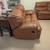 Brown Leather Couch Loveseat Dual Reclining 2 thumbnail
