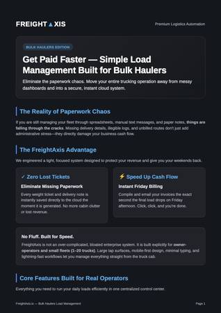 Get Paid Faster — Simple Load Management Built for Bulk Haulers 1