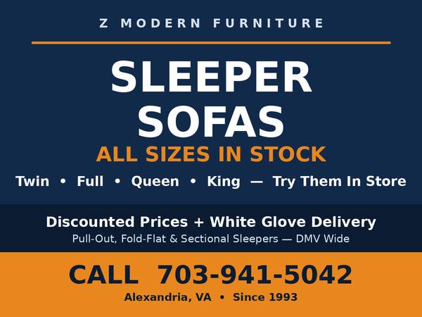Sleeper Sofas — Twin, Full, Queen & King | Discounted Prices + White G 1
