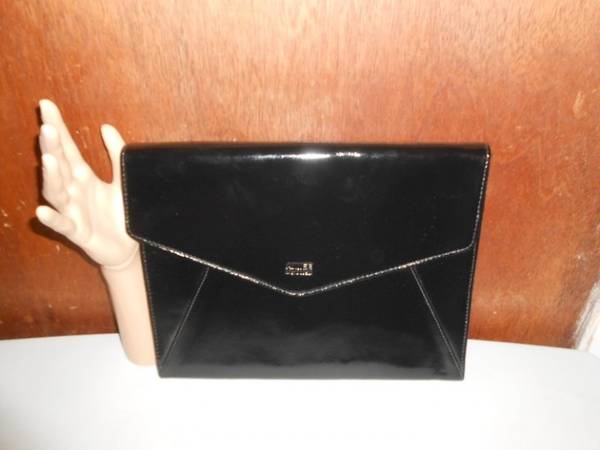 Aimee Kestenberg Mandy Black Patent Leather Envelope Clutch 1