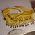yellow belly dance hip scarf with gold coins. 1 thumbnail
