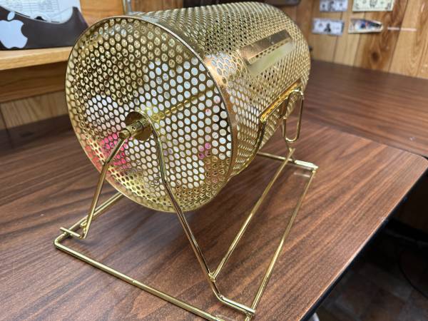 Raffle Drum   with balls   8"tall  11.5 Long 1