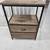 Furniture Dresser 2 Drawer Natural Wood 2 Shelves Metal Frame Black 1 thumbnail