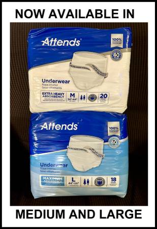$4 Attends Underwear Pull Ups Adult Incontinence Diaper Medium / Large - $18 (Bensonhurst Brooklyn 86 street & Avenue U)63471466735233121