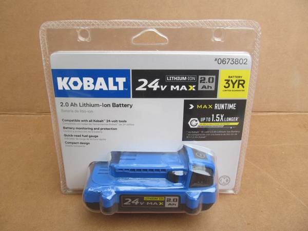 Kobalt 24V 2Ah Lithium Li-ion battery KB-224-03 2.0Ah 1