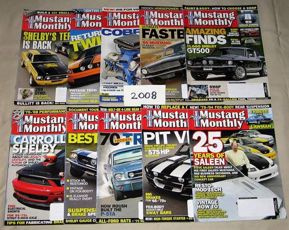2008 MUSTANG MONTHLY Car Magazine Lot 10 Issues February-November 1