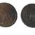 2 ONE Chuckram coins Rama Varma VI (1901-10) dark patina Circulated 2 thumbnail