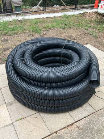 4" x 100' Corrugated Single-Wall Solid Drain Pipe - New 1