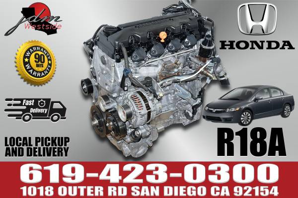2007 2008 2009 2010 2010 JDM HONDA CIVIC 1.8L ENGINE R18A**35K-45K MIL 1