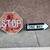 2 Vintage Metal Road Signs "Stop" and " One Way". 2 thumbnail