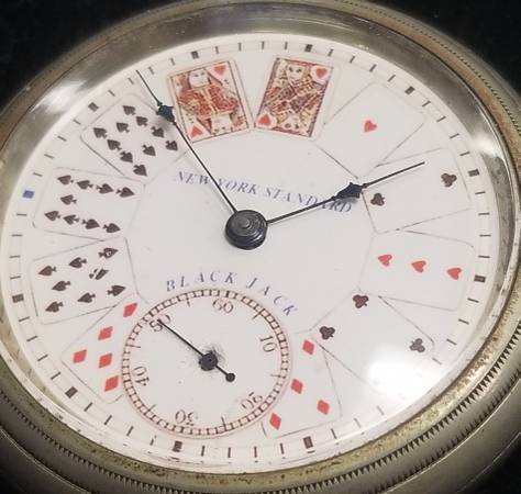 1880’s GAMBLER’S POCKET WATCH with BLACKJACK DIAL 1
