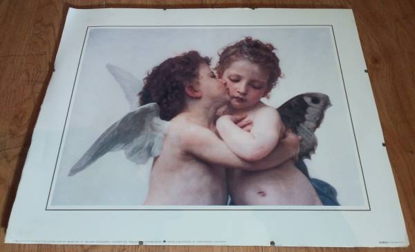 First Kiss Angels Art Print by Bouguereau 1993 1