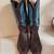 BCBGirls  sz 11 Studded Brown Turquoise Leather Cowboy Boots 9 thumbnail