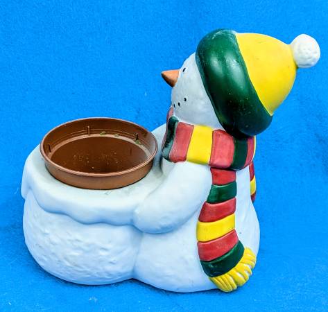 Cute Snowman Small Planter or Candle Holder 1