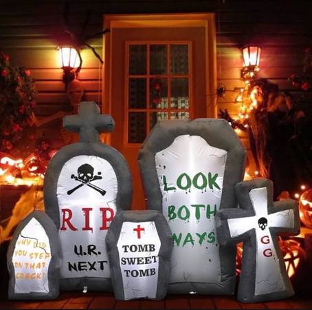 7 Ft Halloween Inflatable Outdoor Decorations Halloween Tombstone Decoration Hal 1