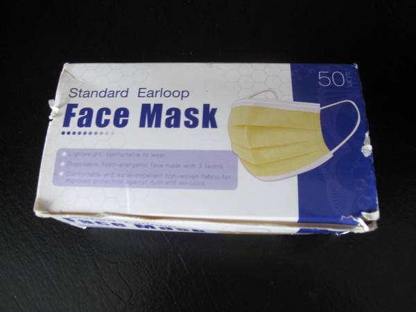 50-NEW SEALED BOX-50 Standard Earloop Face Mask-Adult 1