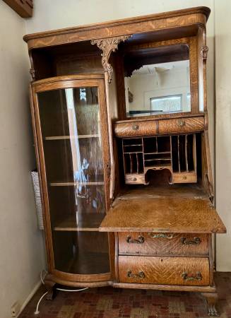 Oak China cabinet 1