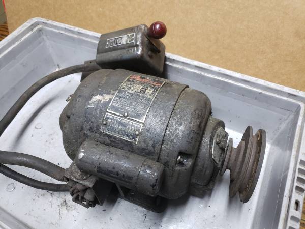 Vintage Peerless 1/2 HP Electric Motor and Drum Switch 1