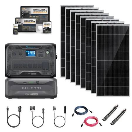 Bluetti AC200P 2,000wH / 2,000W Solar Generator Kit + 8 Solar Panels 1