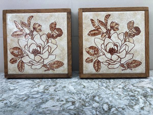 Vintage 1970s Italian Tile Trivets 1