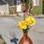 Tall Ribbed Glass Floor Vase with Artificial Flowers & Branches Twigs 1 thumbnail