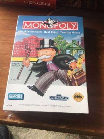 1992 SEGA GENESIS "MONOPOLY" GAME BOX & MANUAL 1