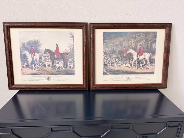 Art Print Set (Equestrian) w/ framing 1.10 ft x 1.7 ft 1