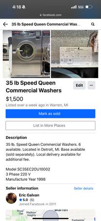 Commercial Speed Queen Washers 1