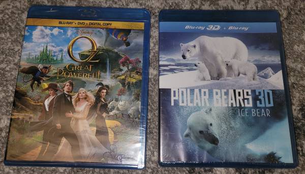 Two sealed blu-ray movies Oz The Great & Powerful + Polar Bears 1