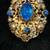 H. Pomerantz  huge deep blue cut glass  jewel inion  revival  book chain necklac 3 thumbnail