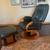 Dutailier Avantglide Leather Swivel Glider & Ottoman – Forest Green 2 thumbnail