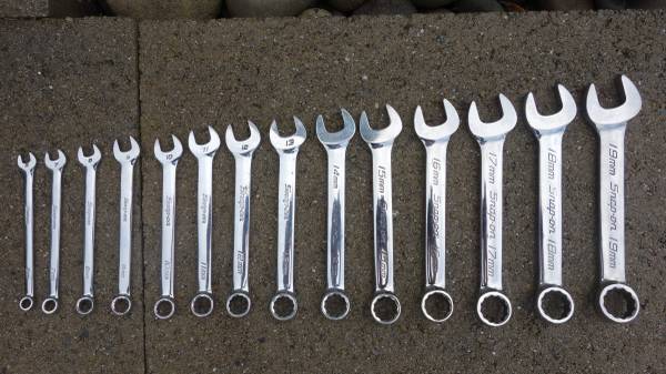 Snap-on 14 Piece Metric Flank Drive Short Combination Wrenches - 12-Pt 1