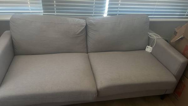 Light Gray Linen Couch 1