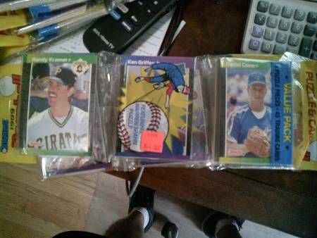 1989 Donruss Rack Pack with Ken Griffey Junior Rookie Card 1