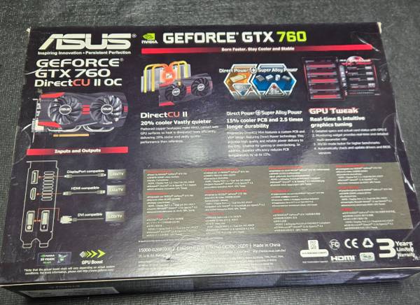 ASUS GeForce GTX 760 2GB GDDR5 PCI Express Brand New Sealed Package - $95 (Heyburn)63441682669187121