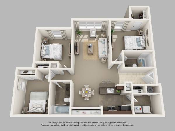 $1,804 / 3br - 1091ft2 - Apply for waiting list for 3 bedrooms 2 baths at Hunters Run Apartment (Tampa)63991228488834120