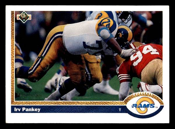 1991 Upper Deck #497 Irv Pankey Los Angeles Rams Football Card 1