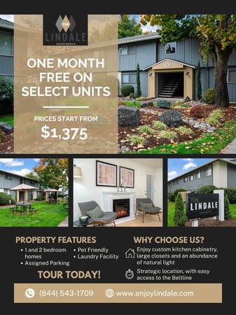 One Month Free on select units! Call Now! 1