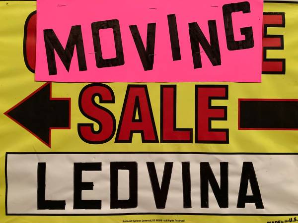 MOVING SALE--Open at 1pm on Wednesday 1