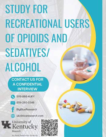 Opioid and Sedative/Alcohol users needed for a research study 1