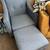 Blue nailhead chair with storage ottoman 1 thumbnail