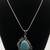 Sterling Silver Larimar Native American Pendant on 24 1/2” Snake Chain 1 thumbnail