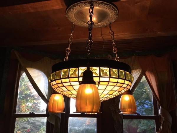 Gold on Gold ArtGlass Chandelier 1