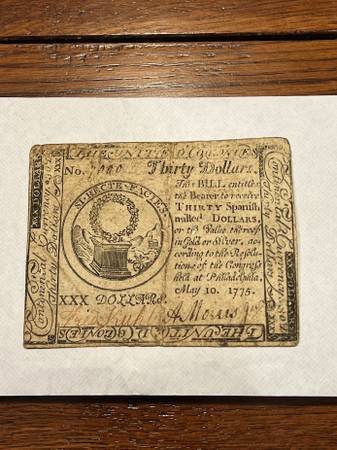 Original 1775 & 1776 Continential Currency Notes 1