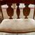 Antique settee bench wood with cushioned seat 2 thumbnail