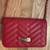 Bebe Los Angeles red clutch with gold accent chain 4 thumbnail