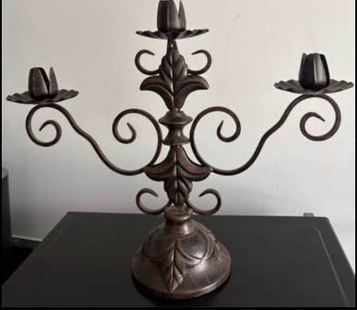 Gothic-inspired 3 Armed Candleabra Set of 2 1