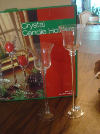 Five Crystal Candle Holders 1