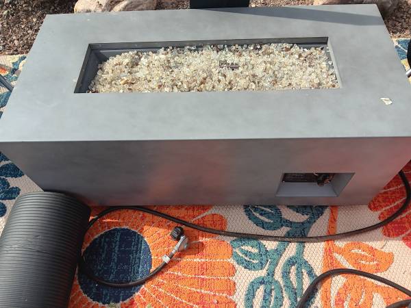 Rectangular Outdoor Propane Fire Pit Table 1
